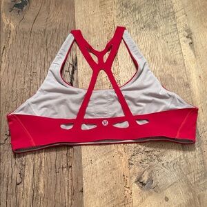 lululemon athletica Red and Gray Strappy Sports Bra